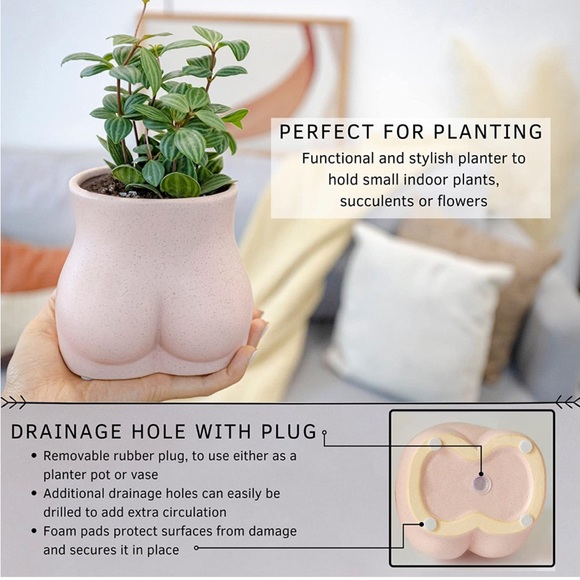 LIKE-NEW Base Roots Body Vase - Female Booty in “Plush Pink Bottom” - Picture 7 of 7